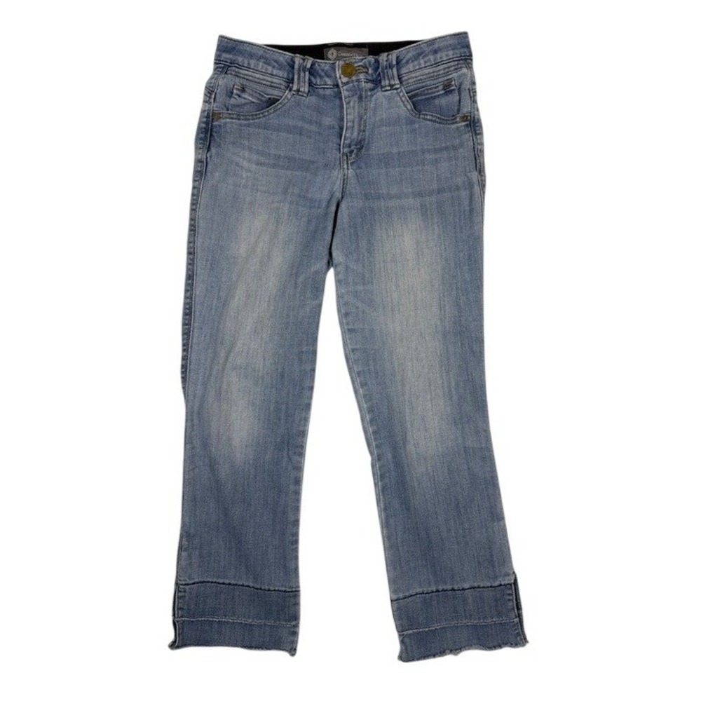 Democracy Ab technology Women 4 Blue Medium Wash Crop Raw Hem Jeans BN24107KE1